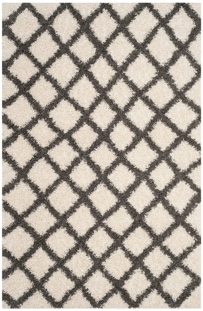 Safavieh Dallas Shag Sgds258H Ivory / Grey Shag Area Rug