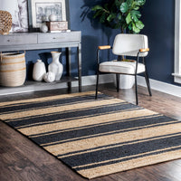 Nuloom Marilyn Bold Stripe Nma3529A Charcoal Area Rug