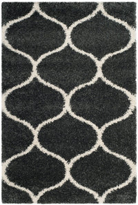 Safavieh Hudson Shag Sgh280G Dark Grey / Ivory Geometric Area Rug