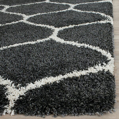 Safavieh Hudson Shag Sgh280G Dark Grey / Ivory Geometric Area Rug