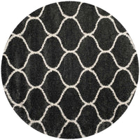 Safavieh Hudson Shag Sgh280G Dark Grey / Ivory Geometric Area Rug