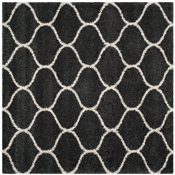 Safavieh Hudson Shag Sgh280G Dark Grey / Ivory Geometric Area Rug