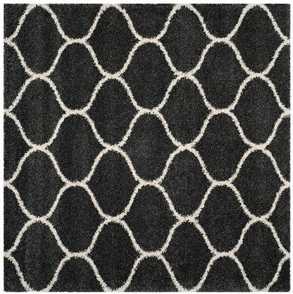 Safavieh Hudson Shag Sgh280G Dark Grey / Ivory Geometric Area Rug