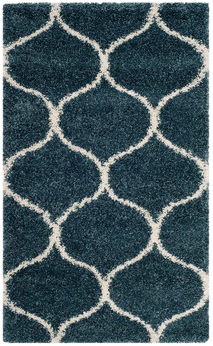 Safavieh Hudson Shag Sgh280L Slate Blue / Ivory Geometric Area Rug