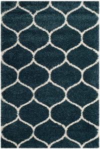 Safavieh Hudson Shag Sgh280L Slate Blue / Ivory Geometric Area Rug