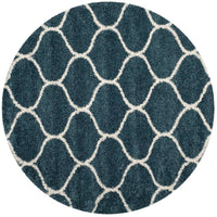 Safavieh Hudson Shag Sgh280L Slate Blue / Ivory Geometric Area Rug