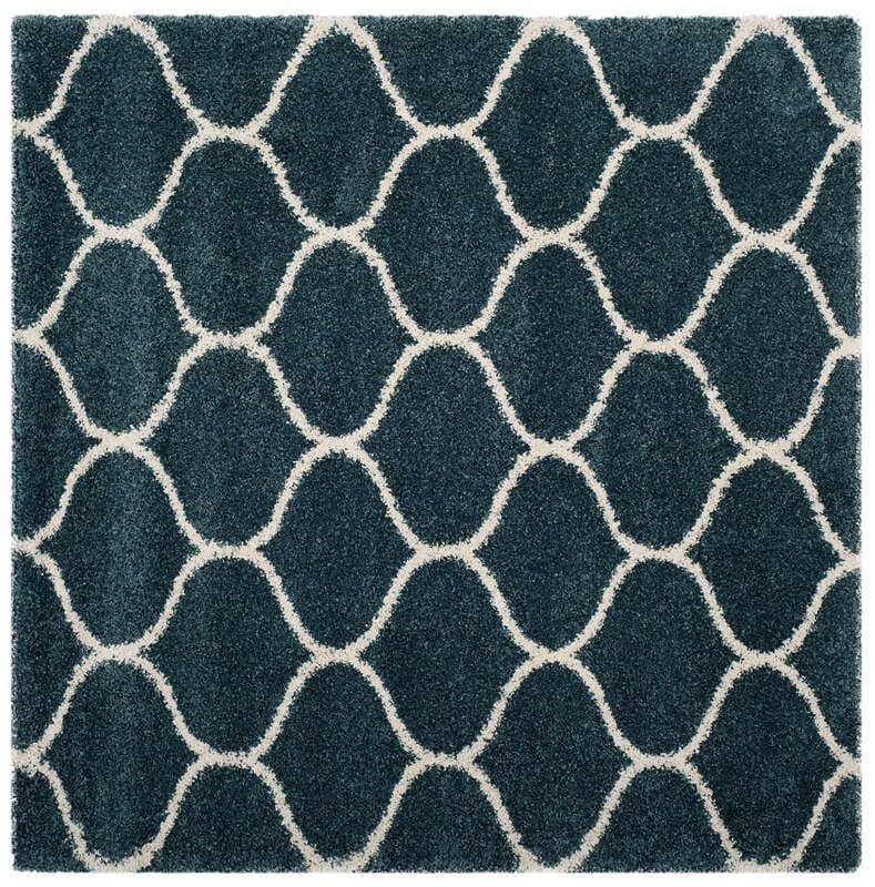 Safavieh Hudson Shag Sgh280L Slate Blue / Ivory Geometric Area Rug