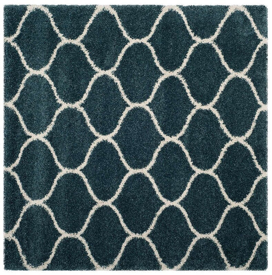 Safavieh Hudson Shag Sgh280L Slate Blue / Ivory Geometric Area Rug