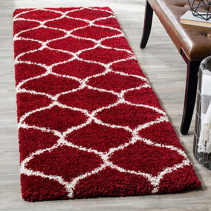 Safavieh Hudson Shag Sgh280R Red / Ivory Geometric Area Rug