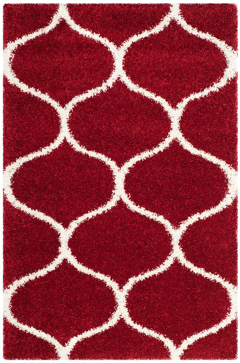 Safavieh Hudson Shag Sgh280R Red / Ivory Geometric Area Rug