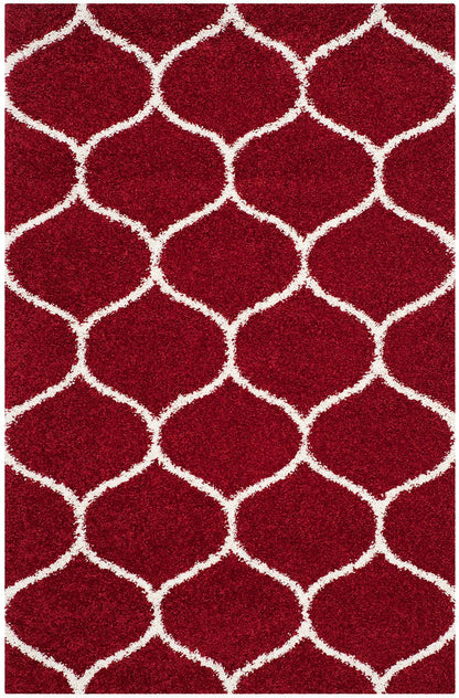 Safavieh Hudson Shag Sgh280R Red / Ivory Geometric Area Rug