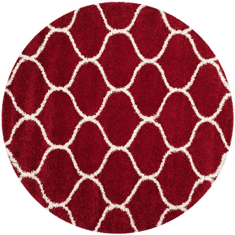 Safavieh Hudson Shag Sgh280R Red / Ivory Geometric Area Rug