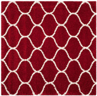 Safavieh Hudson Shag Sgh280R Red / Ivory Geometric Area Rug