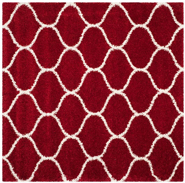 Safavieh Hudson Shag Sgh280R Red / Ivory Geometric Area Rug