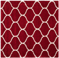 Safavieh Hudson Shag Sgh280R Red / Ivory Geometric Area Rug