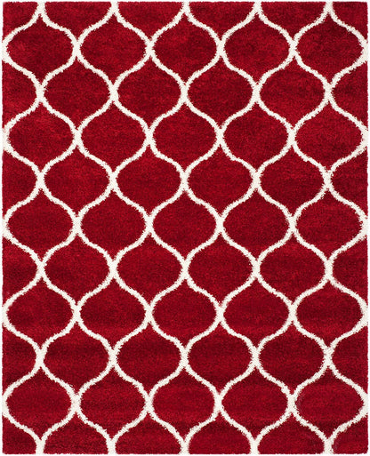 Safavieh Hudson Shag Sgh280R Red / Ivory Geometric Area Rug