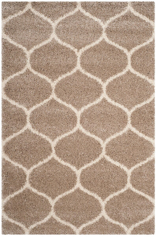 Safavieh Hudson Shag Sgh280S Beige / Ivory Geometric Area Rug