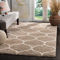 Safavieh Hudson Shag Sgh280S Beige / Ivory Geometric Area Rug