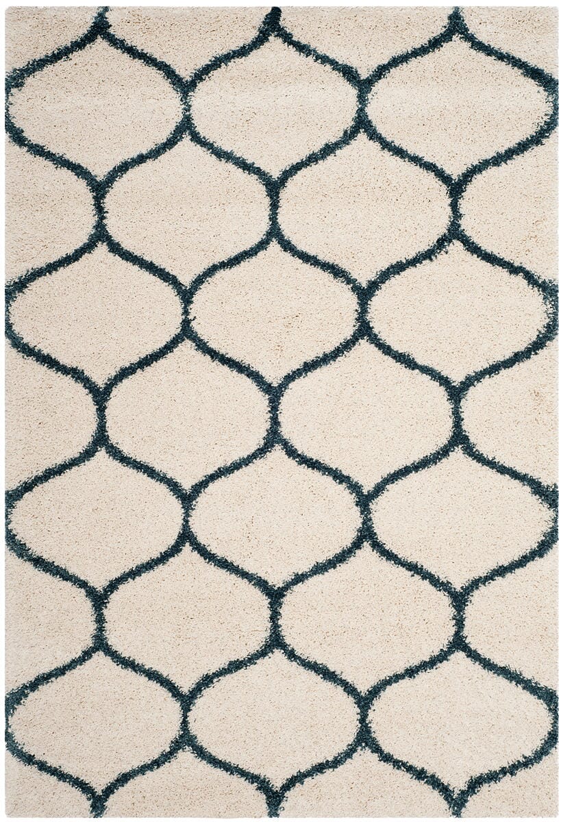 Safavieh Hudson Shag Sgh280T Ivory / Slate Blue Geometric Area Rug