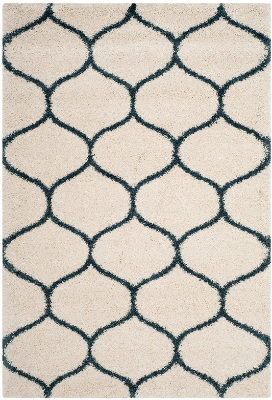 Safavieh Hudson Shag Sgh280T Ivory / Slate Blue Geometric Area Rug