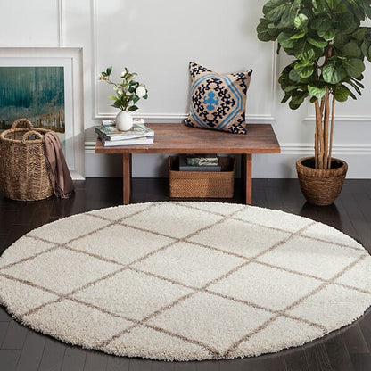 Safavieh Hudson Shag Sgh281D Ivory / Beige Geometric Area Rug