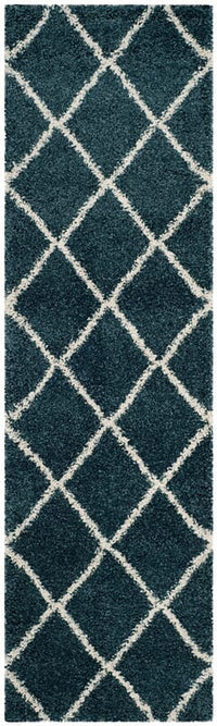 Safavieh Hudson Shag Sgh281L Slate Blue / Ivory Geometric Area Rug