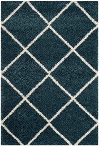 Safavieh Hudson Shag Sgh281L Slate Blue / Ivory Geometric Area Rug