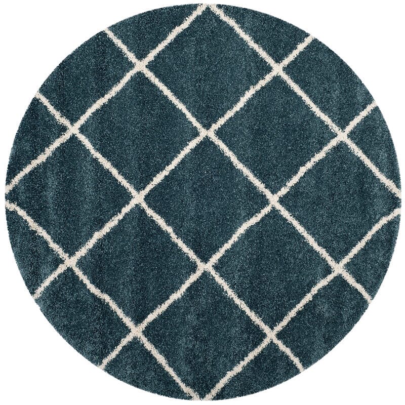 Safavieh Hudson Shag Sgh281L Slate Blue / Ivory Geometric Area Rug