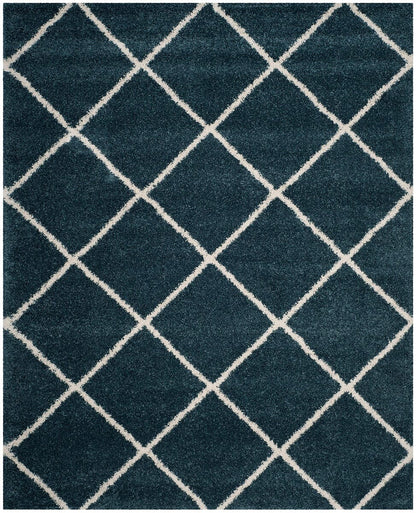 Safavieh Hudson Shag Sgh281L Slate Blue / Ivory Geometric Area Rug