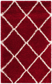 Safavieh Hudson Shag Sgh281R Red / Ivory Geometric Area Rug