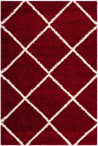 Safavieh Hudson Shag Sgh281R Red / Ivory Geometric Area Rug