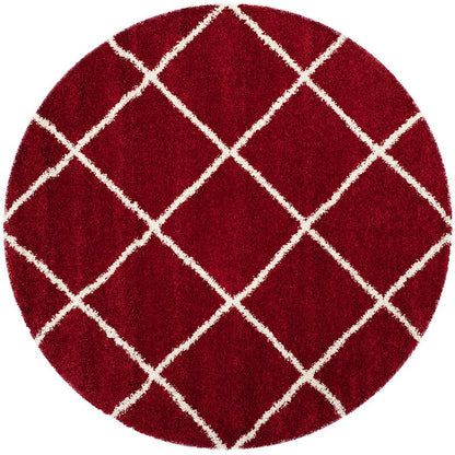 Safavieh Hudson Shag Sgh281R Red / Ivory Geometric Area Rug