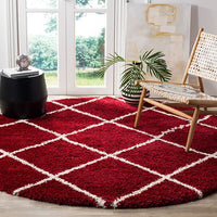 Safavieh Hudson Shag Sgh281R Red / Ivory Geometric Area Rug