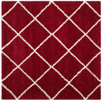 Safavieh Hudson Shag Sgh281R Red / Ivory Geometric Area Rug