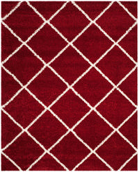 Safavieh Hudson Shag Sgh281R Red / Ivory Geometric Area Rug