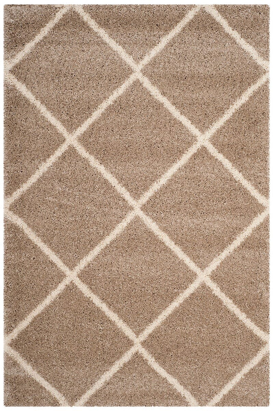 Safavieh Hudson Shag Sgh281S Beige / Ivory Geometric Area Rug