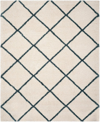 Safavieh Hudson Shag Sgh281T Ivory / Slate Blue Geometric Area Rug