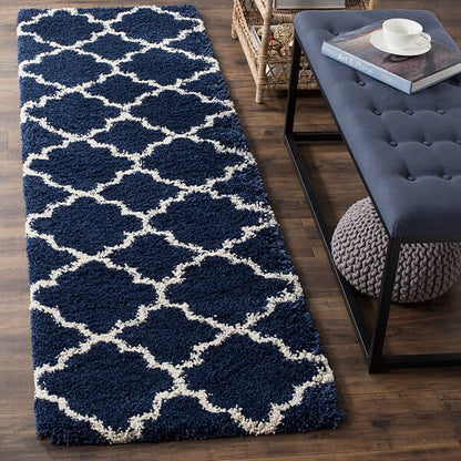 Safavieh Hudson Shag Sgh282C Navy / Ivory Geometric Area Rug