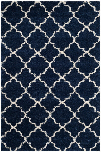 Safavieh Hudson Shag Sgh282C Navy / Ivory Geometric Area Rug