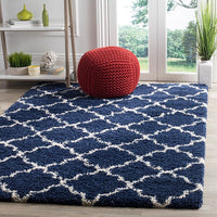 Safavieh Hudson Shag Sgh282C Navy / Ivory Geometric Area Rug