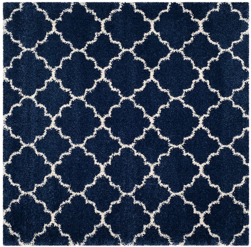 Safavieh Hudson Shag Sgh282C Navy / Ivory Geometric Area Rug