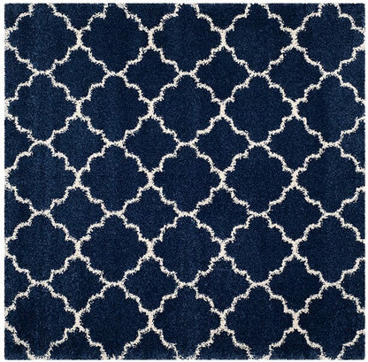 Safavieh Hudson Shag Sgh282C Navy / Ivory Geometric Area Rug