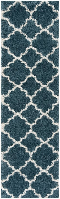 Safavieh Hudson Shag Sgh282L Slate Blue / Ivory Geometric Area Rug