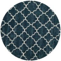 Safavieh Hudson Shag Sgh282L Slate Blue / Ivory Geometric Area Rug