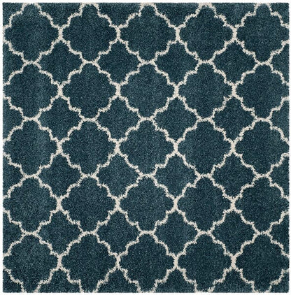 Safavieh Hudson Shag Sgh282L Slate Blue / Ivory Geometric Area Rug