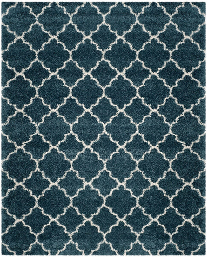 Safavieh Hudson Shag Sgh282L Slate Blue / Ivory Geometric Area Rug