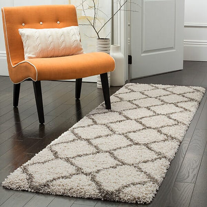 Safavieh Hudson Shag Sgh283A Ivory / Grey Geometric Area Rug