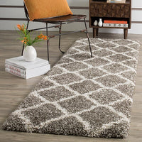 Safavieh Hudson Shag Sgh283B Grey / Ivory Geometric Area Rug