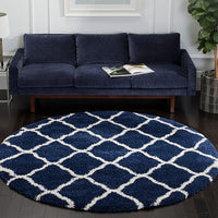 Safavieh Hudson Shag Sgh283C Navy / Ivory Geometric Area Rug