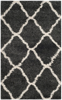 Safavieh Hudson Shag Sgh283G Dark Grey / Ivory Geometric Area Rug